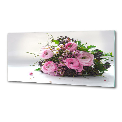Crédence en verre avec motif Bouquet de roses