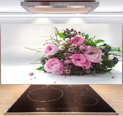 Crédence en verre avec motif Bouquet de roses