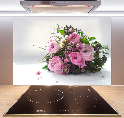 Crédence en verre avec motif Bouquet de roses