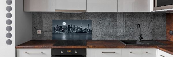 Crédence de cuisine en verre New York de nuit