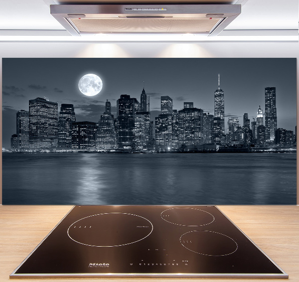 Crédence de cuisine en verre New York de nuit
