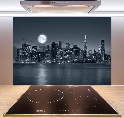 Crédence de cuisine en verre New York de nuit