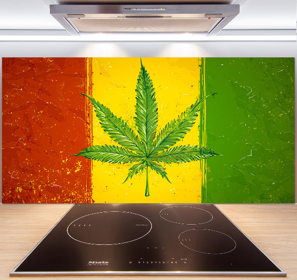 Crédence de cuisine en verre Drapeau rasta