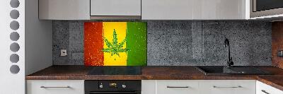 Crédence de cuisine en verre Drapeau rasta