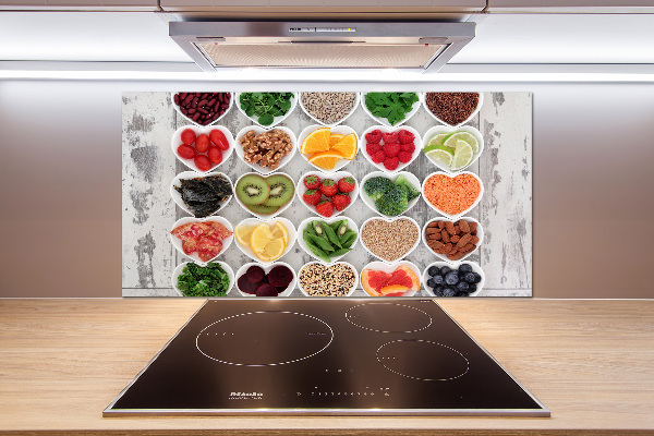 Crédence cuisine en verre trempé Aliments sains