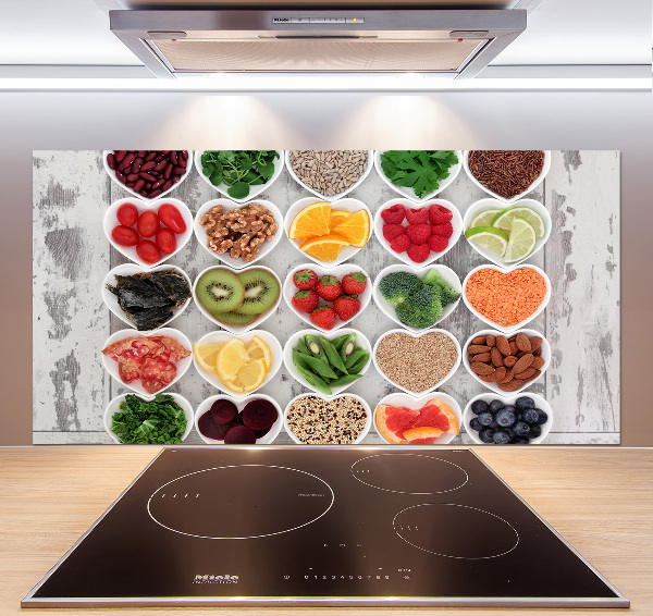 Crédence cuisine en verre trempé Aliments sains