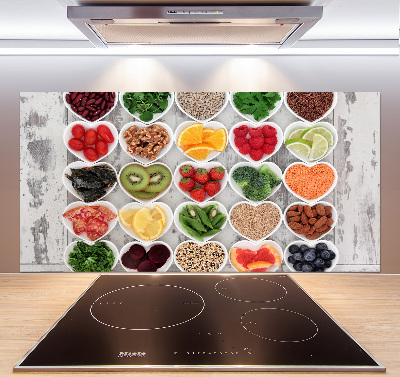 Crédence cuisine en verre trempé Aliments sains
