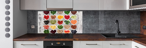Crédence cuisine en verre trempé Aliments sains