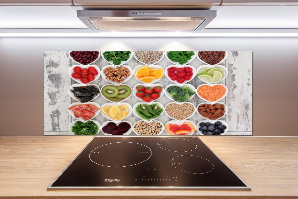 Crédence cuisine en verre trempé Aliments sains