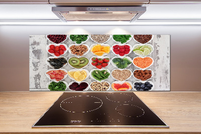 Crédence cuisine en verre trempé Aliments sains