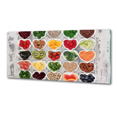 Crédence cuisine en verre trempé Aliments sains