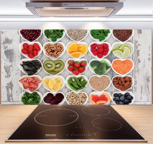 Crédence cuisine en verre trempé Aliments sains