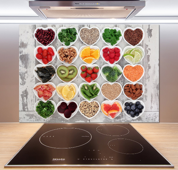 Crédence cuisine en verre trempé Aliments sains