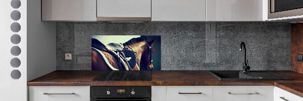 Crédence en verre avec motif Selle avec étriers