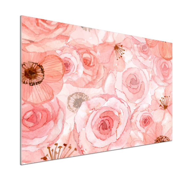 Crédence de cuisine en verre Motif floral