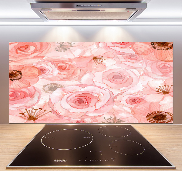 Crédence de cuisine en verre Motif floral