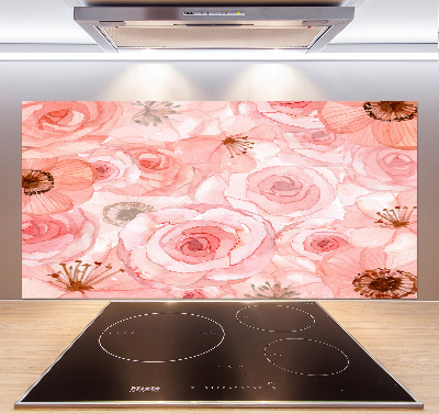 Crédence de cuisine en verre Motif floral
