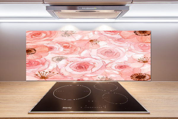 Crédence de cuisine en verre Motif floral