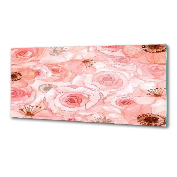 Crédence de cuisine en verre Motif floral