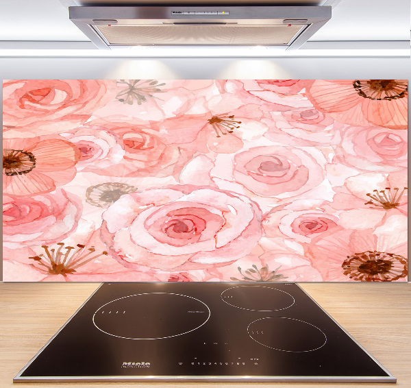 Crédence de cuisine en verre Motif floral