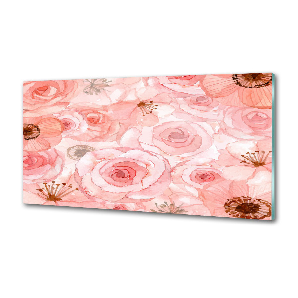 Crédence de cuisine en verre Motif floral