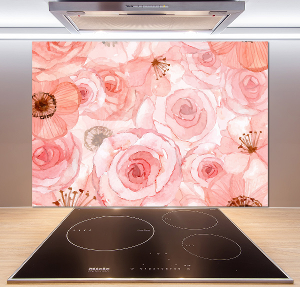 Crédence de cuisine en verre Motif floral