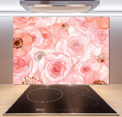 Crédence de cuisine en verre Motif floral