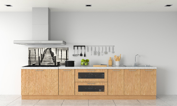 Crédence cuisine en verre trempé Pile en bois