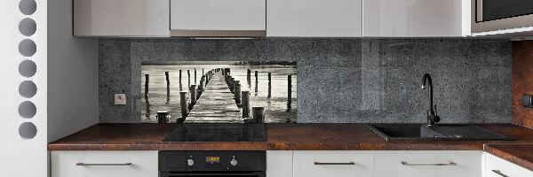 Crédence cuisine en verre trempé Pile en bois