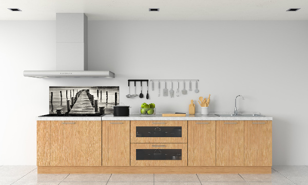 Crédence cuisine en verre trempé Pile en bois