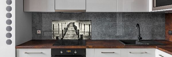 Crédence cuisine en verre trempé Pile en bois