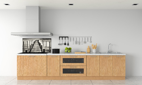 Crédence cuisine en verre trempé Pile en bois
