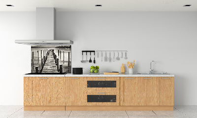 Crédence cuisine en verre trempé Pile en bois