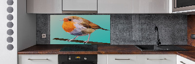 Crédence en verre avec motif Oiseau roussâtre