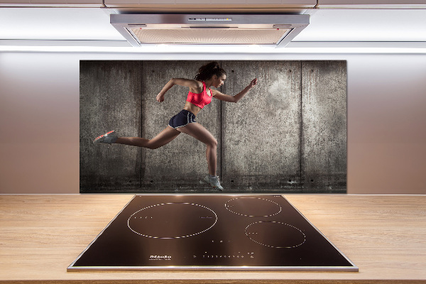 Crédence en verre avec motif Femme en train de courir