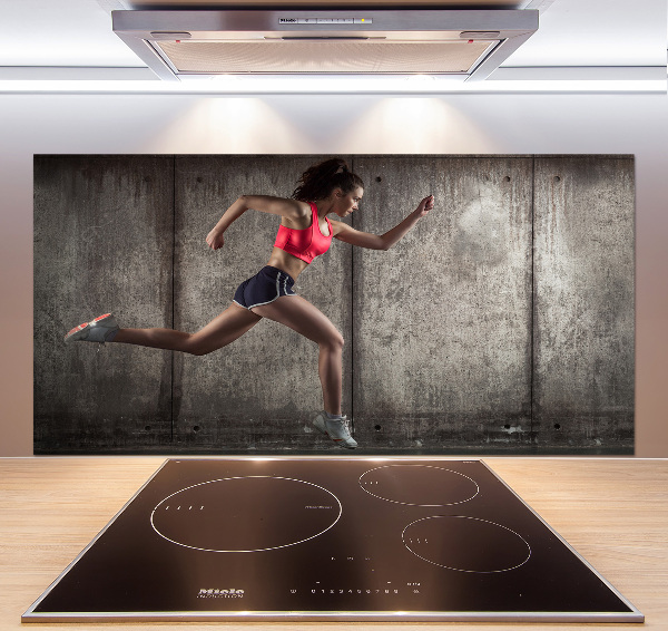 Crédence en verre avec motif Femme en train de courir