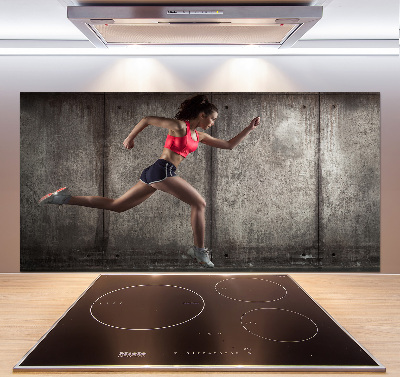 Crédence en verre avec motif Femme en train de courir
