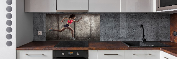Crédence en verre avec motif Femme en train de courir