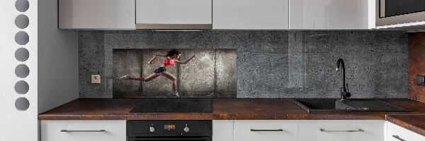 Crédence en verre avec motif Femme en train de courir