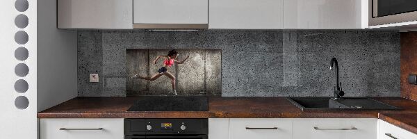 Crédence en verre avec motif Femme en train de courir