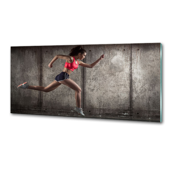 Crédence en verre avec motif Femme en train de courir