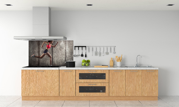 Crédence en verre avec motif Femme en train de courir