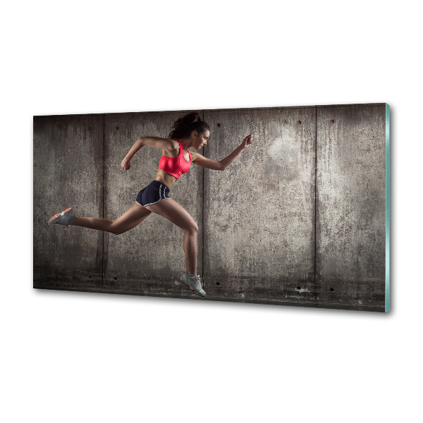 Crédence en verre avec motif Femme en train de courir