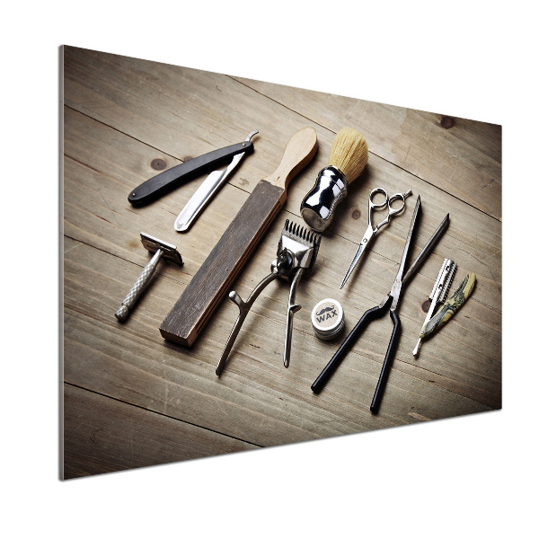 Crédence cuisine en verre trempé Homme barbier