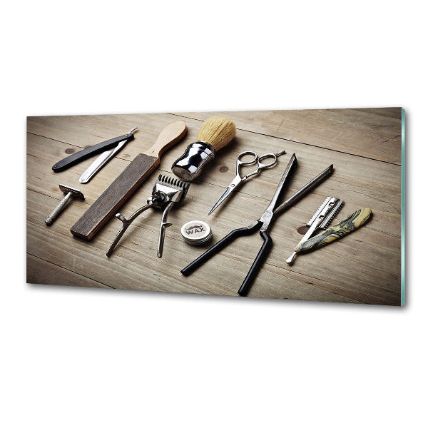 Crédence cuisine en verre trempé Homme barbier