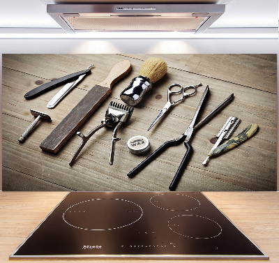 Crédence cuisine en verre trempé Homme barbier
