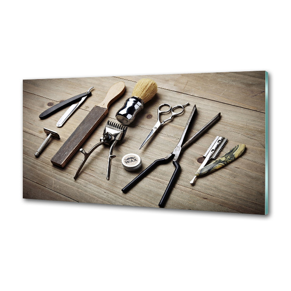 Crédence cuisine en verre trempé Homme barbier