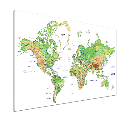 Crédence cuisine en verre trempé Carte du monde