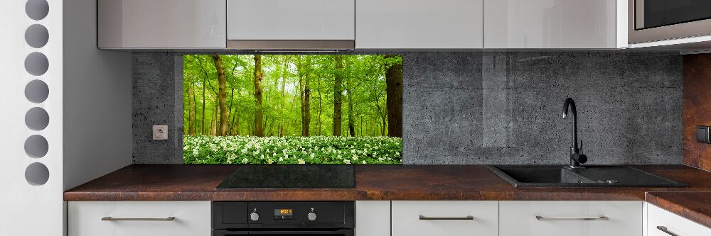 Crédence en verre cuisine Fleurs en forêt