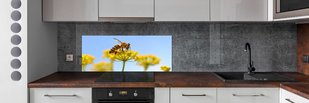 Crédence en verre cuisine Une abeille sur une fleur